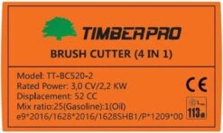 TIMBERPRO - Bosmaaier 2-in-1 - Benzine - Draad En Mes - 52 Cm³ - 3,0 PK. -Tuingereedschap Winkel 1200x721 1
