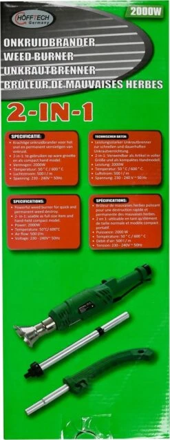 Hofftech Weed Burner Elektrische Onkruidbrander - 2000W - Max. 600 °C - BBQ Aansteker -Tuingereedschap Winkel 464x1200