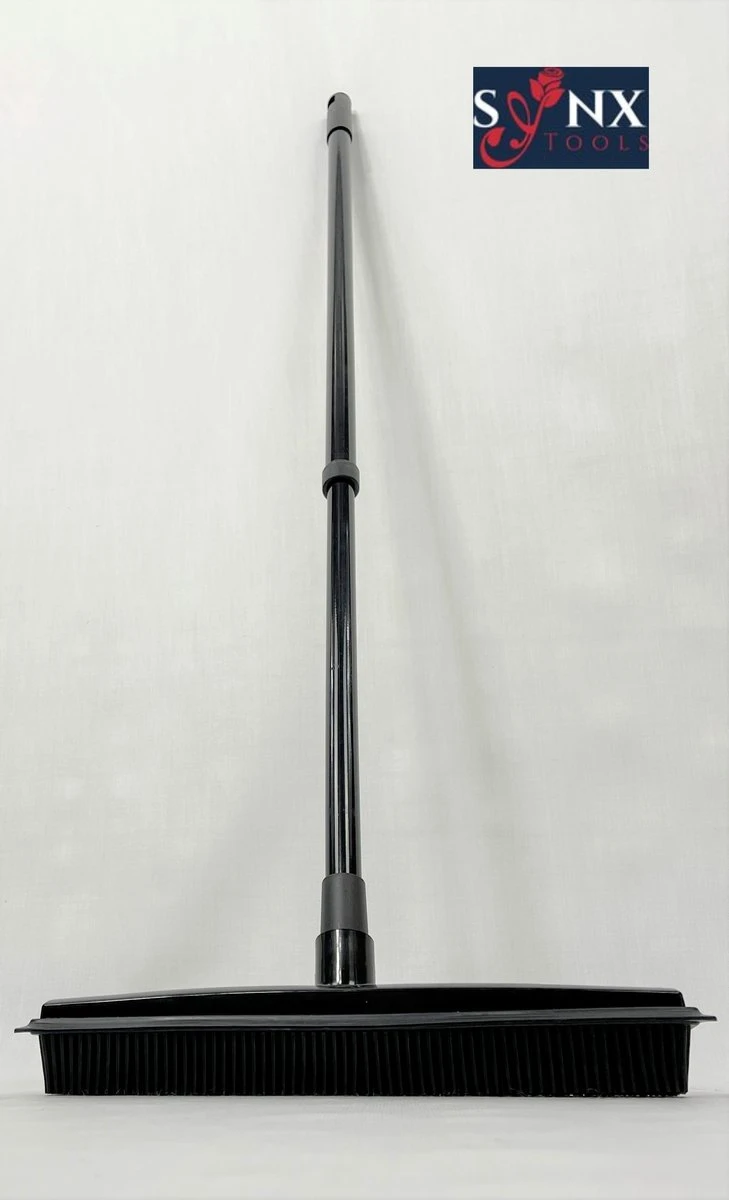 Synx Tools Zachte Bezem Rubberen Zwart 30cm Vloertrekker Binnen Bezem - Pet Hair Remover Bezems - Huisdierhaar Verwijderaar En Kappersbezem Met Steel - Vloertrekkers Met Bezemsteel - Vloertrekker Badkamer - 60/120 Cm Steel 4 Synx Tools Zachte Bezem Rubberen Zwart 30cm Vloertrekker Binnen Bezem - Pet Hair Remover Bezems - Huisdierhaar Verwijderaar En Kappersbezem Met Steel - Vloertrekkers Met Bezemsteel - Vloertrekker Badkamer - 60/120 Cm Steel - Afbeelding 4