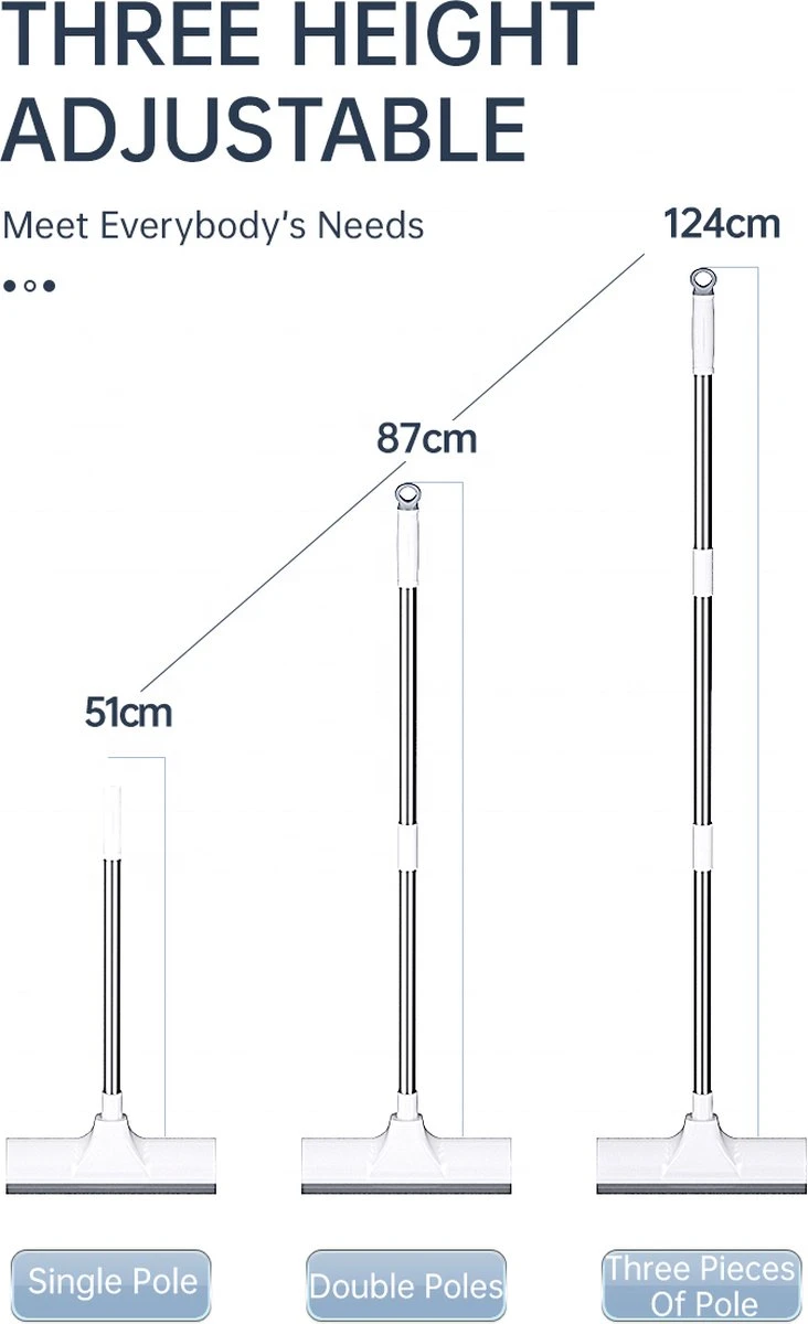 Synx Tools Luiwagen Borstel 2-in-1 Trekker - Badkamer Borstel Vloertrekker Met Steel Schrobborstel - Harde Borstelharen - Vloerwisser Badkamer - Met Telescopische Steel 2 Synx Tools Luiwagen Borstel 2-in-1 Trekker - Badkamer Borstel Vloertrekker Met Steel Schrobborstel - Harde Borstelharen - Vloerwisser Badkamer - Met Telescopische Steel - Afbeelding 2