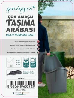 Kruiwagen Met Wielen Antraciet Tuintrolley Shoppingkar Bolderkar Max 50kg -Tuingereedschap Winkel 907x1200 4