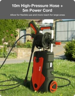 Merkloos Home Hogedrukreiniger - 2100W - 165 Bar - Met Verstelbare Nozzles Slanghaspel 5m Netsnoer 10m Slang - Voor Reiniging Huis Auto Tuin -Tuingereedschap Winkel 939x1200 5
